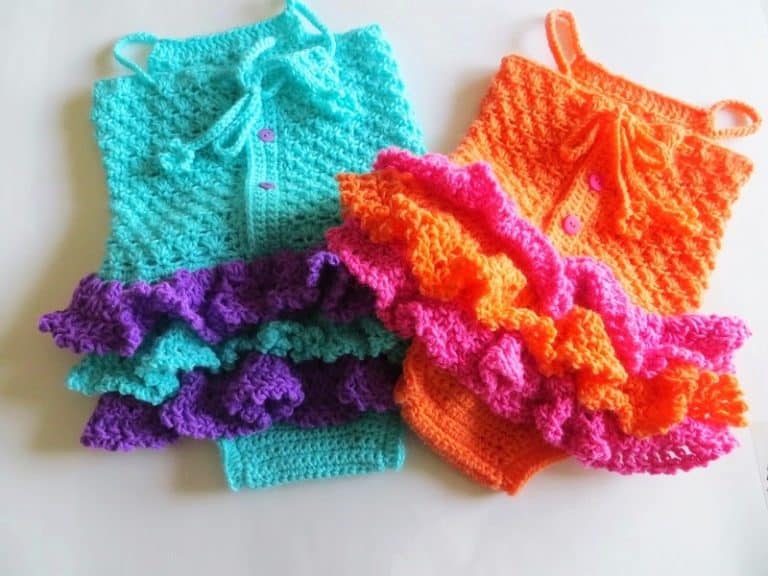 Baby Sun Suit Romper Crochet Pattern, Newborn to 2 Years