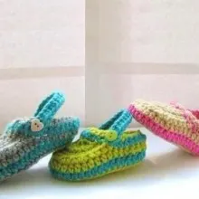 Crochet Slippers for Baby - 0-12 Months - $5