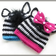 Zebra Beanie for Boys or Girls- Newborn to Woman- $5.50