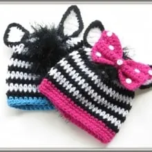 Zebra Beanie for Boys or Girls- Newborn to Woman- $5.50