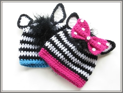 Zebra Beanie for Boys or Girls- Newborn to Woman- $5.50