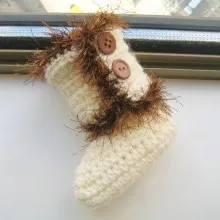 Baby Furry Boots - 0-12 Months- $5