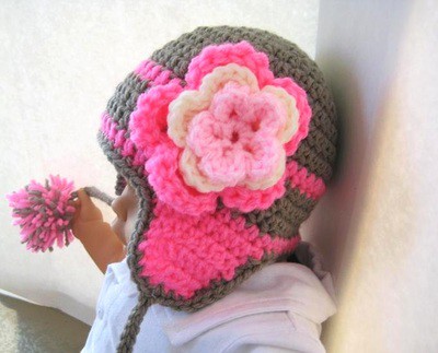 Madison Ear Flap Hat- Unisex- Newborn to Adult Sizes - $5