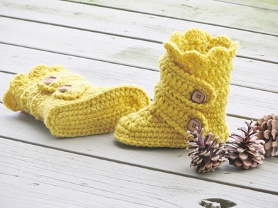 Child's Classic Snow Boots Crochet Pattern, US Kid's sizes 9 to 4 - $5.50