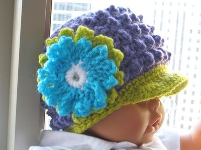 Visor Beanie - Newborn to Adult- $5