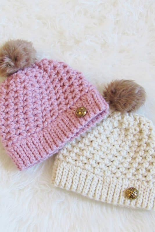 Crochet Beanie Free Pattern (Easy Textured Beanie) - Crochet Dreamz