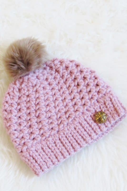 Crochet Beanie Free Pattern (Easy Textured Beanie) - Crochet Dreamz