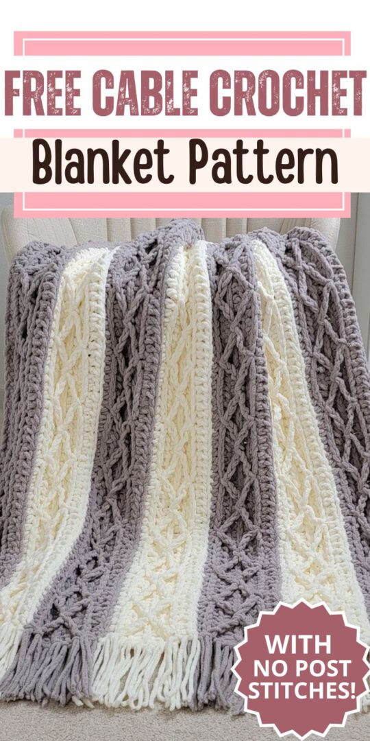 Cable Crochet Blanket Pattern (Easiest for Beginners) - Crochet Dreamz