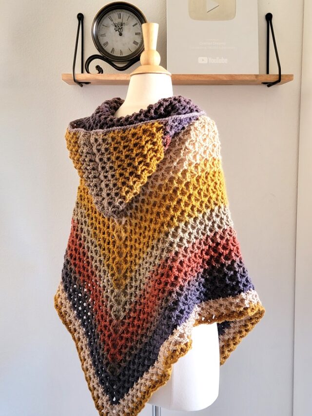 Crochet Hooded Poncho | S