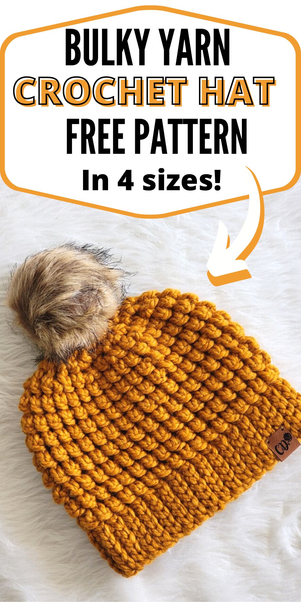 Bulky Yarn Crochet Hat Free Pattern - Crochet Dreamz