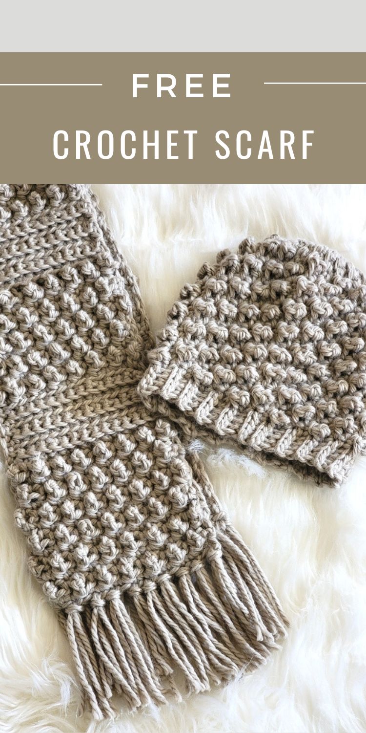 Crochet Hat and Scarf Pattern Free, Bumpy Road Hat and Scarf Set ...