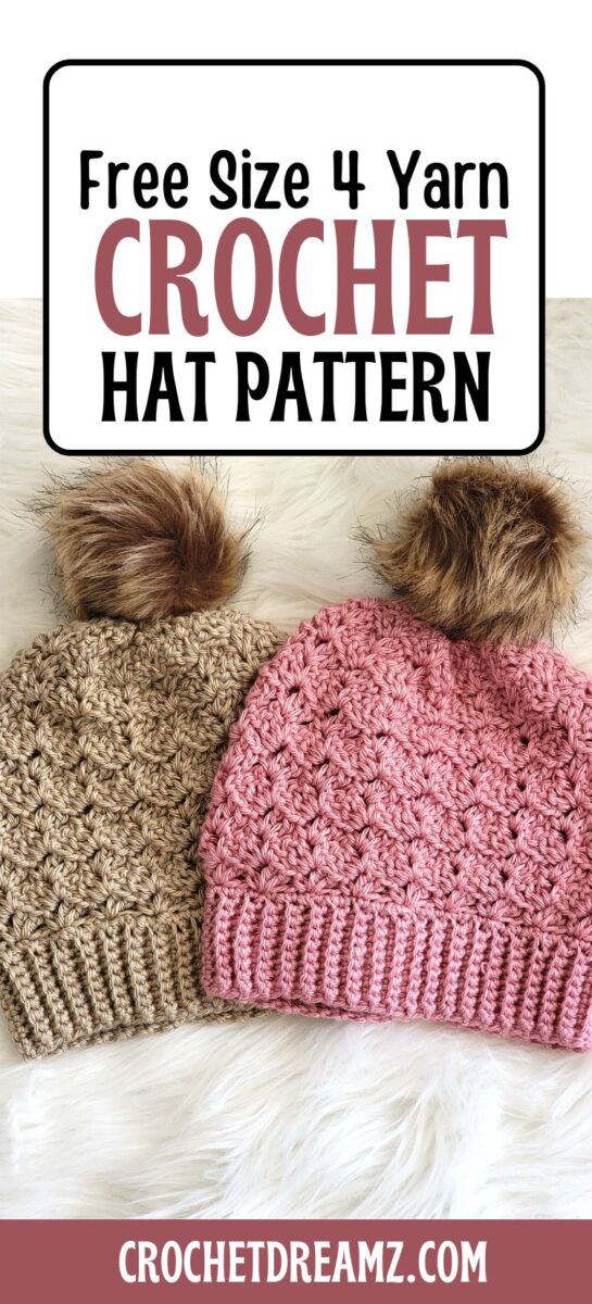 Size 4 Yarn Crochet Hat Pattern Hannah Beanie Crochet Dreamz