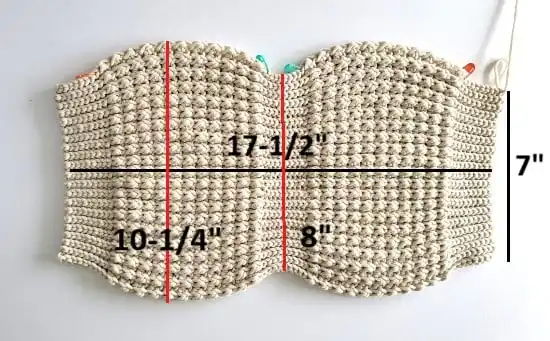 Crochet Bag worked flat with measurements
