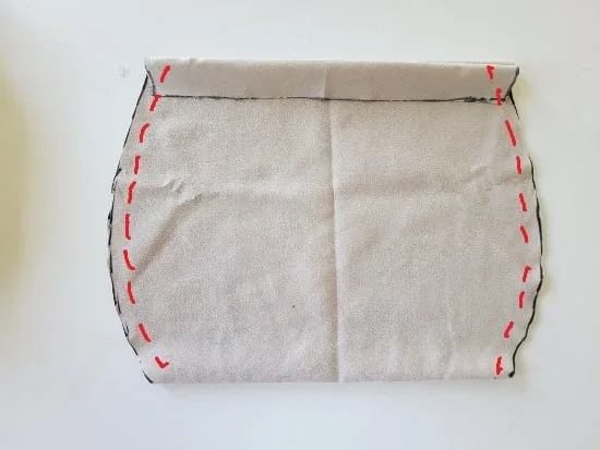 Fold top edges down and sew lining along the sides
