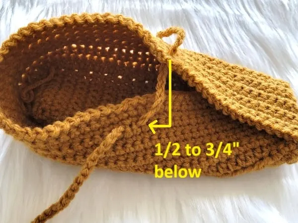 Adding ties to slipper
