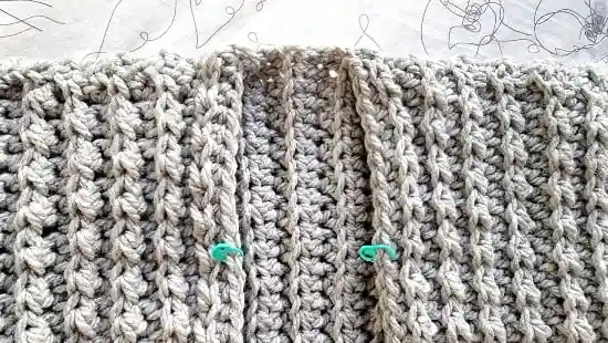 Markers placed on top of the front opening