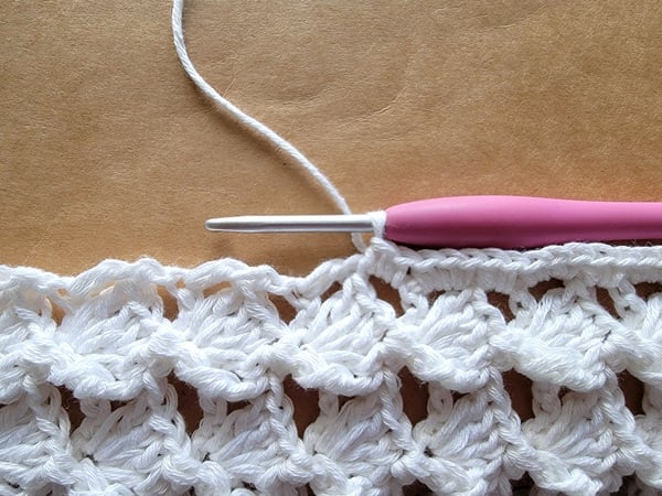 Working sc along side of the blanket