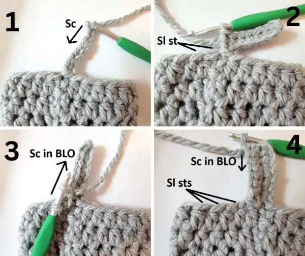 Steps for making the ribbing