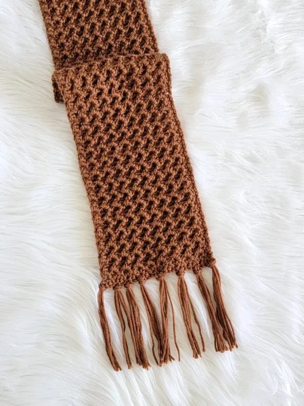Brown crochet scarf