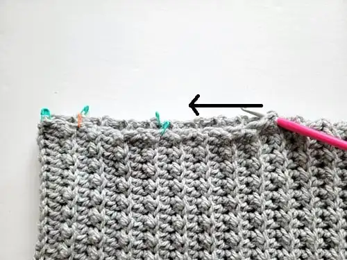 5 markers placed before finishing neck