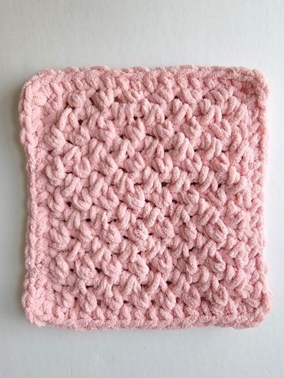 Finished pink rectangle for body