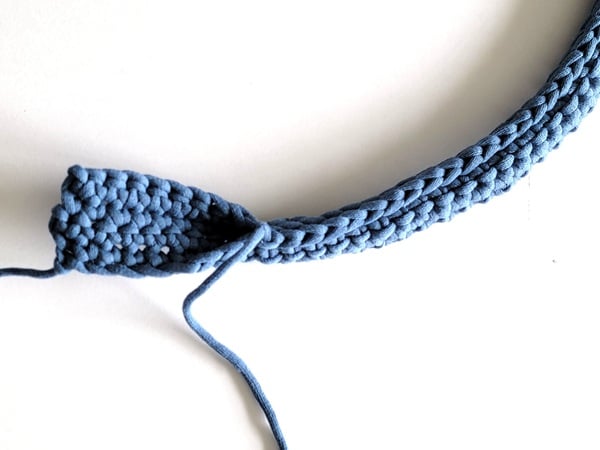 End of the handle left flat