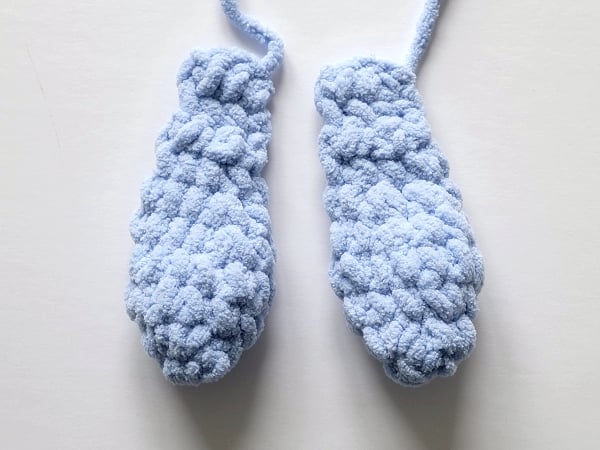 Finished ears of crochet dog lovey