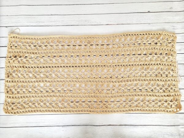 Finished rectangle for front and back panels