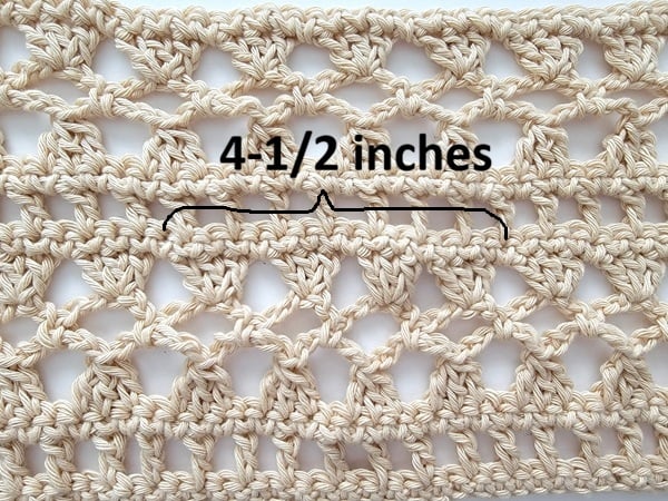 Measuring gauge for lacy poncho
