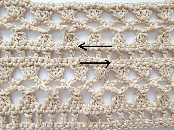 Weaving in along the singe crochet rows