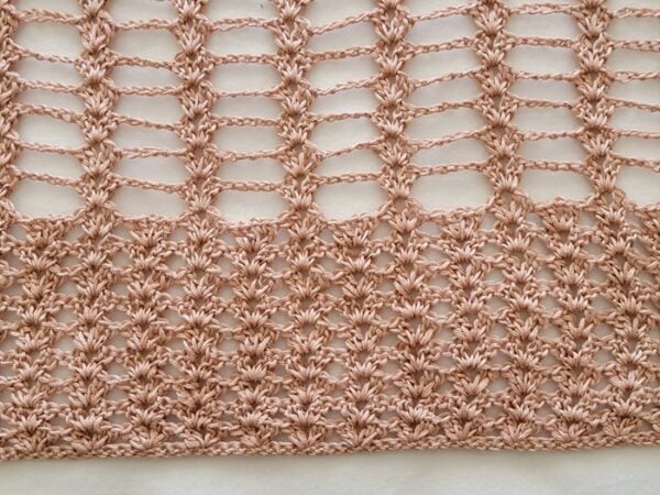 Close up of stitch pattern