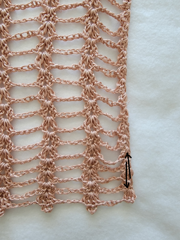 Weave in along the edges as shown.