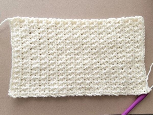 Finished pumpkin body worked as a flat piece in cream color